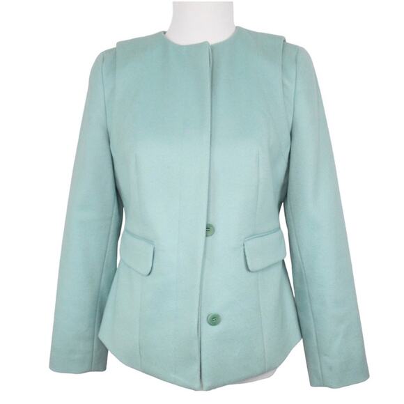 DONCASTER Wool Blend Blazer Light Blue Button Front Jacket Women’s Size 6 - Picture 12 of 12